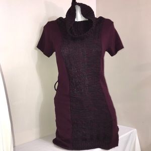 Point Zero Deep Burgundy Wine Turtleneck Dress